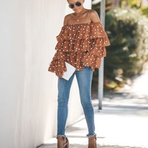 Tiered off the shoulder top